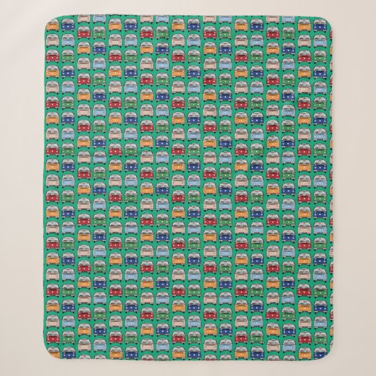 Couverture Sherpa Glamping Classic Retro Campervan fandom VDub (Devant)