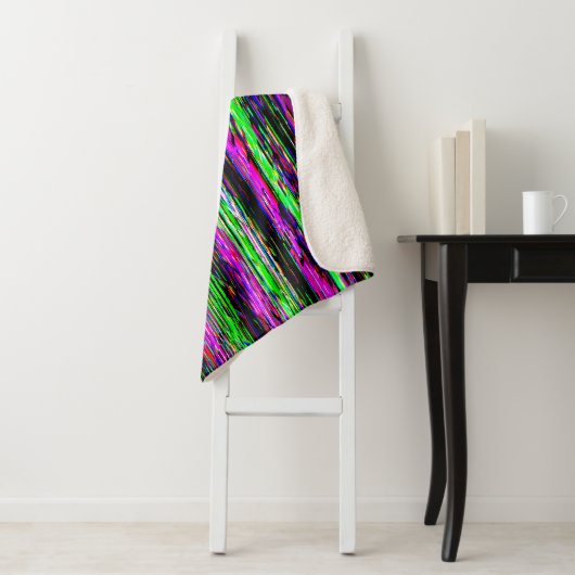 Couverture Sherpa Glitch tech abstract pattern (En situation)
