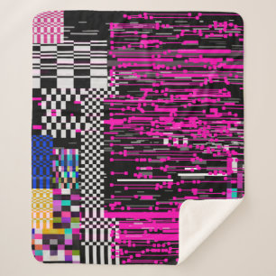 Couverture Sherpa Glitched retro VHS screen with flickers and broken