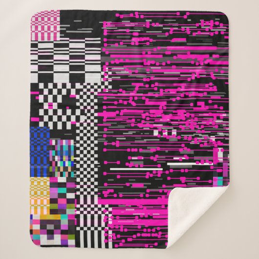 Couverture Sherpa Glitched retro VHS screen with flickers and broken (Devant)