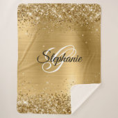Couverture Sherpa Glitterie or huile Fancy Monogramme (Devant)
