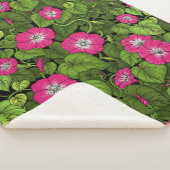 Couverture Sherpa Gloire du matin en rose et vert (3/4)