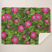 Couverture Sherpa Gloire du matin en rose et vert (Devant (Horizontal))