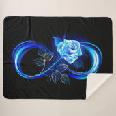 Couverture Sherpa Glowing infinity with blue rose (Devant (Horizontal))