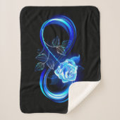 Couverture Sherpa Glowing infinity with blue rose (Devant)