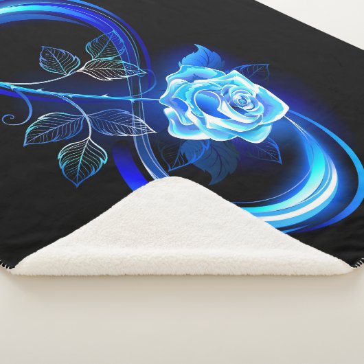 Couverture Sherpa Glowing infinity with blue rose (3/4)