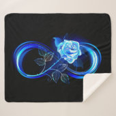 Couverture Sherpa Glowing infinity with blue rose (Devant (Horizontal))