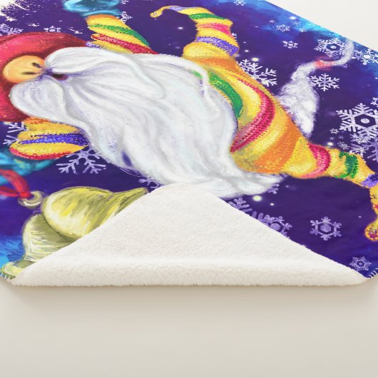 Couverture Sherpa Gnome de Noël avec cloches Baby Sherpa Blanket (3/4)