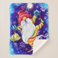 Gnome de Noël avec cloches Baby Sherpa Blanket