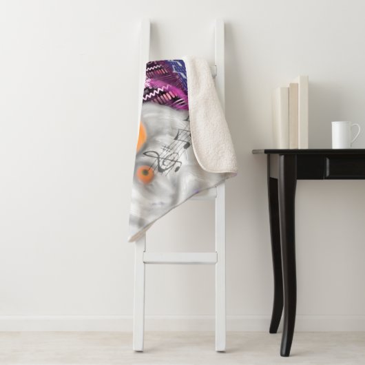 Couverture Sherpa Gnome De Noël En Casquette Violet Bébé Sherpa Blan (En situation)