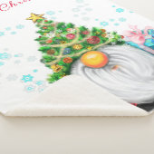 Couverture Sherpa Gnome mignonne avec arbre de Noël Casquette et cad (3/4)
