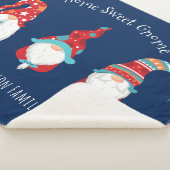 Couverture Sherpa Gnome Sweet Gnome Cute Moderne Vacances Elf Navy (3/4)