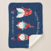 Couverture Sherpa Gnome Sweet Gnome Cute Moderne Vacances Elf Navy (Devant)
