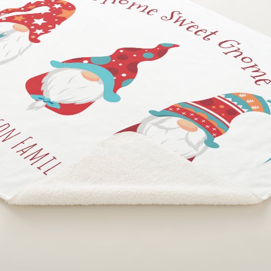 Couverture Sherpa Gnome Sweet Gnome Cute Simple Vacances Elf Moderne (3/4)
