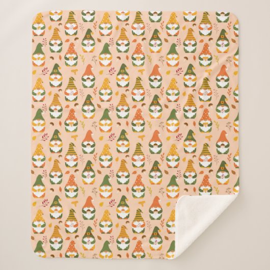 Couverture Sherpa Gnomes d'automne dans le Motif forestier (Devant)