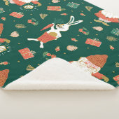 Couverture Sherpa Gnomes de Noël, Motif de vacances de lapin. (3/4)