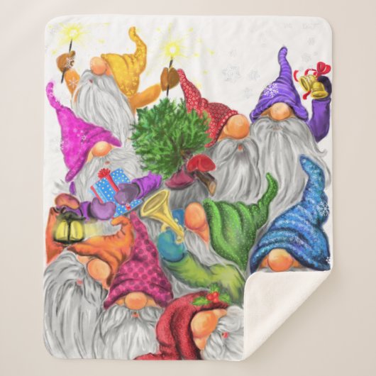 Couverture Sherpa Gnomes de Noël Sherpa Blanket Cadeau (Devant)