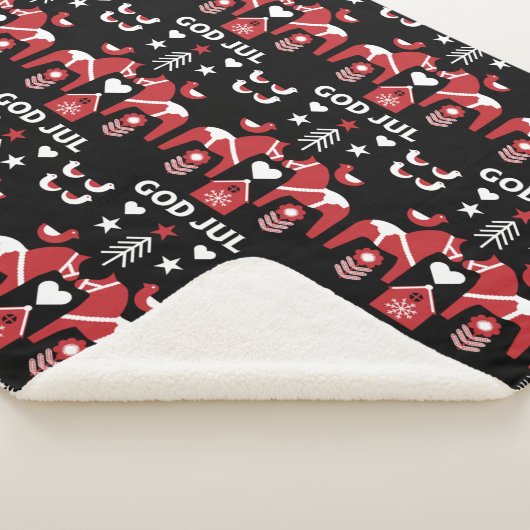 Couverture Sherpa God Jul Swedish Folk Art Sherpa Blanket (3/4)