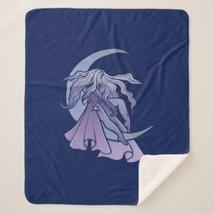 Couverture Sherpa Goddess de lune violette Wiccan Triple Moon Symbol