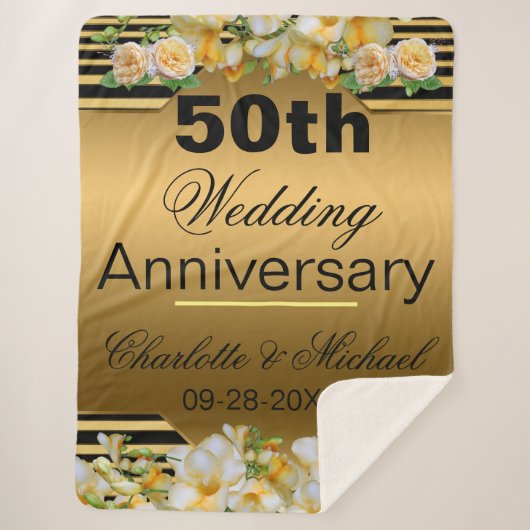 Couverture Sherpa Gold 50th Wedding Anniversary (Devant)