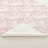 Couverture Sherpa Gold Blush Pink Rose Petals Floral (3/4)