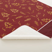 Couverture Sherpa Gold Foil Noël Arbre Motif Red Holiday (3/4)