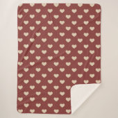 Couverture Sherpa Gold Red Cream Glitter Hearts  (Devant)