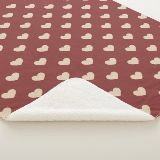 Couverture Sherpa Gold Red Cream Glitter Hearts  (3/4)