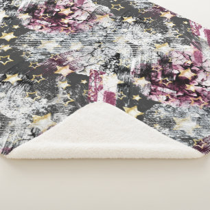Couverture Sherpa Gold stars grunge abstrait design urbain moderne