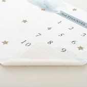 Couverture Sherpa Gold Stars & Nuages Blue Boy Mensuel Milestone (3/4)