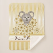 Couverture Sherpa Gold Stripe Cute Baby Koala (Devant)