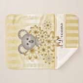 Couverture Sherpa Gold Stripe Cute Baby Koala (Devant (Horizontal))