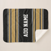 Couverture Sherpa Gold Stripes Sports Nom Jersey - CAN EDIT COULEUR (Devant (Horizontal))
