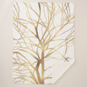 Couverture Sherpa Gold Tree Silhouette (Devant)