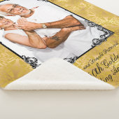 Couverture Sherpa Golden 50th Mariage Anniversaire Photo Monogramme (3/4)