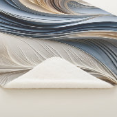 Couverture Sherpa Golden Air - Bleu Clair et Or Fluide Abstrait (3/4)