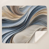 Couverture Sherpa Golden Air - Bleu et Or Flowing Abstrait (Devant (Horizontal))