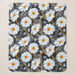 Couverture Sherpa Golden Baroque : Floral Chain Texture
