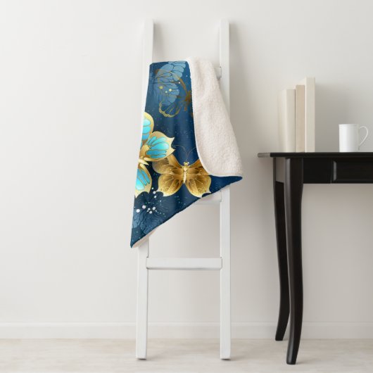 Couverture Sherpa Golden butterflies (En situation)