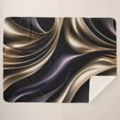 Couverture Sherpa Golden Flow - Luxurious Black and Gold Abstrait (Devant (Horizontal))