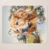 Couverture Sherpa Golden Retriever (Devant (Horizontal))