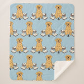 Couverture Sherpa Golden Retriever Scholar Blue Aesthetic Pattern (Devant)