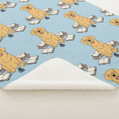 Couverture Sherpa Golden Retriever Scholar Blue Aesthetic Pattern (3/4)