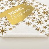 Couverture Sherpa Golden Sparkling Snowflakes Joyeux Noël (3/4)