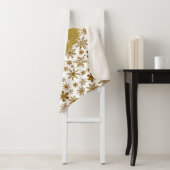 Couverture Sherpa Golden Sparkling Snowflakes Joyeux Noël (En situation)