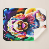 Couverture Sherpa Goldendoodle Happy Dog Collection Sherpa Blanket (Devant (Horizontal))