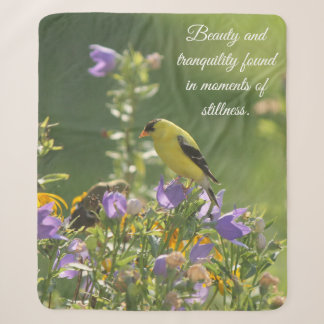 Couverture Sherpa Goldfinch sur Harebell Flower