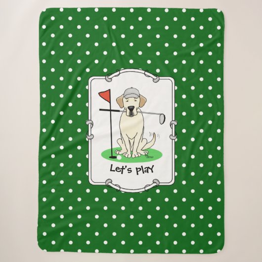 Couverture Sherpa Golf Golfing Yellow Lab Labrador Retriever Chien (Devant)