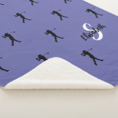 Couverture Sherpa Golf Motif Golfer Monogrammed Sports Périwinkle (3/4)