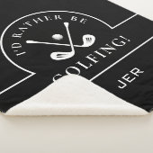Couverture Sherpa Golf Noir & Blanc Je préfère être Monogramme de go (3/4)